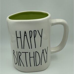 Rae Dunn Happy Birthday Mug With Green Interior